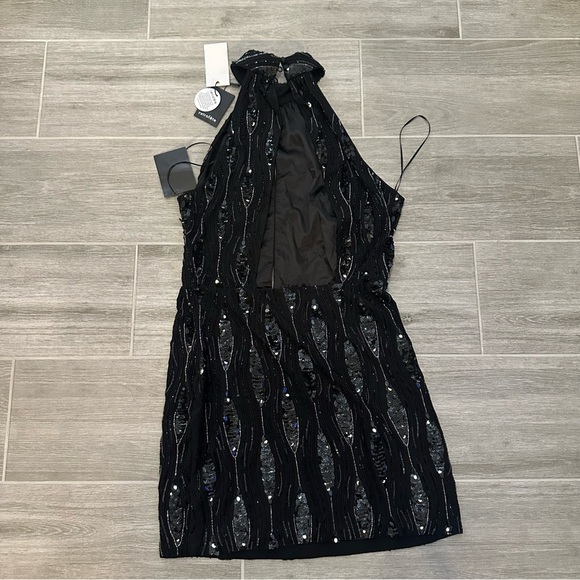 Retrofete Merav Cutout Embellished Crepe de Chine Mini Dress - Picture 3 of 3